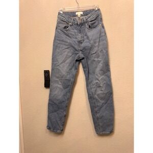 H&M Light‎ Wash Mom Jeans High Waist Women's Size 4 Classic Denim Casual